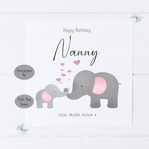 Nanny birthday card | greetings card | birthday day card for her | personalised card | Balloon Birthday Card For nanna, grandma, Nan card