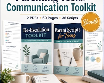 Toolkit für Eltern und Teenager zur Kommunikation | 60-seitiges Paket aus Deeskalations- und Elterndateien für Familienkonflikte | 2 PDFs