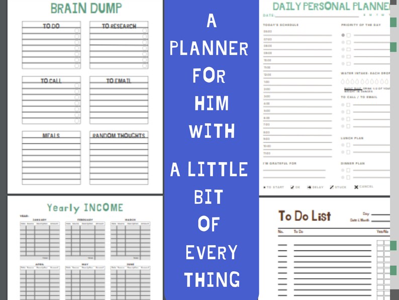 Young Men Planner Planner for Men 200page Printable Planner - Etsy
