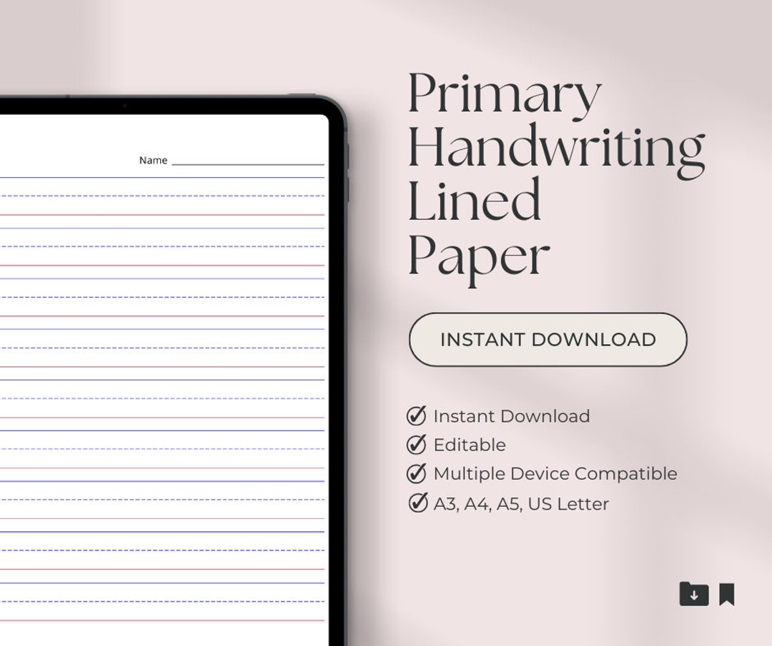 Primary Lined Paper for 2nd Graders Portrait 7/16 Etsy