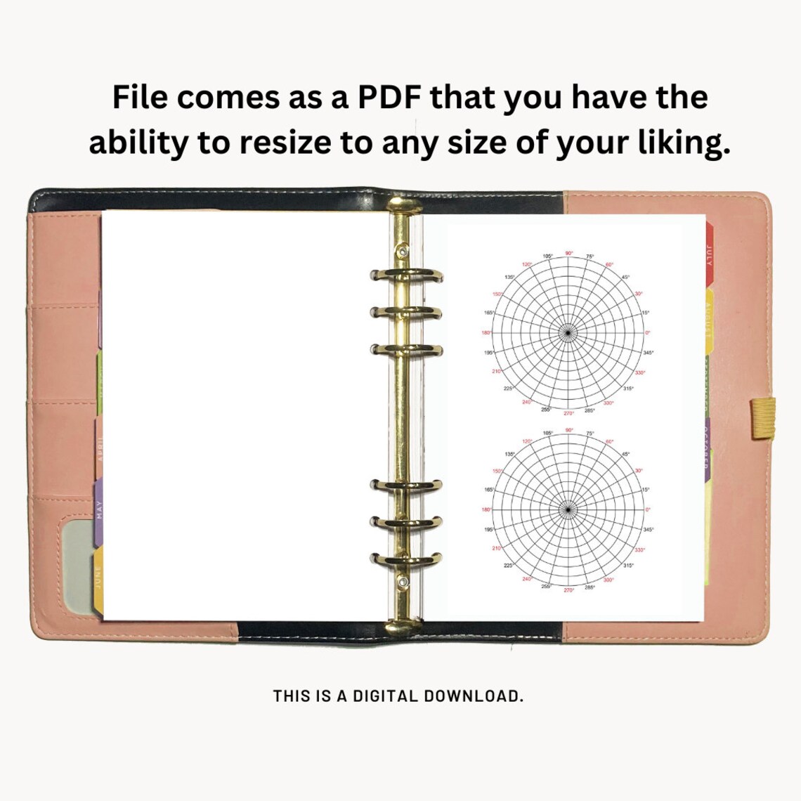 Printable Polar Coordinate Graph Paper PDF Digital Download Etsy