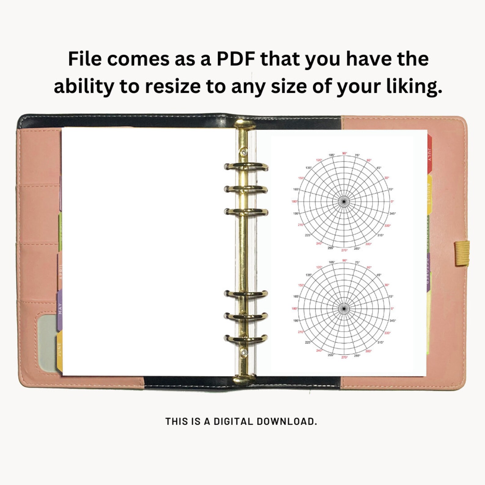 Printable Polar Coordinate Graph Paper PDF Digital Download Etsy
