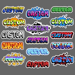 Graffiti Custom Name Decal, Die-Cut Custom Name Sticker, Water Resistant, Personalized Name Sticker, Hydroflask Decal, Notebook Sticker