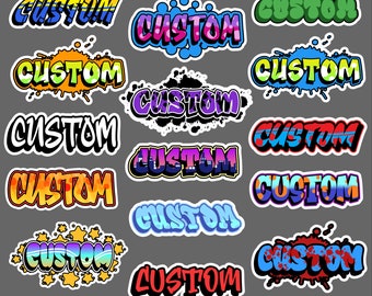 Graffiti Custom Name Decal, Die-Cut Custom Name Sticker, Water Resistant, Personalized Name Sticker, Hydroflask Decal, Notebook Sticker