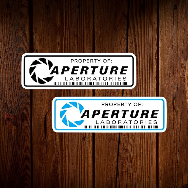 Property of Aperture Laboratories Sticker, Portal Sticker, Aperture Laboratories Decal, Vinyl Water Resistant Gloss Die-Cut, Laptop portal 2