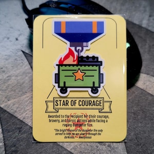 Dumpster Fire Star of Courage Sticker, Funny Coworker Gift, Office Award, Employee Appreciation Gift, Work Humor