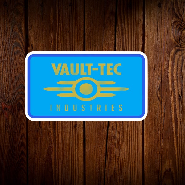 Fallout Sticker Vault-Tec, Vaulttec Industries, Gaming, Vinyl Water Resistant Gloss Die Cut, Water bottle, Laptop Decal