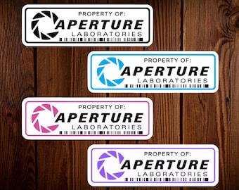 Property of Aperture Laboratories Sticker, Portal Sticker, Aperture Laboratories Decal, Vinyl Water Resistant Gloss Die-Cut, Laptop portal 2