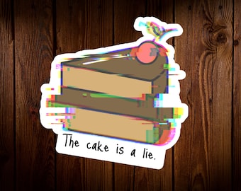 Cake Sticker, Portal Sticker, Aperture Laboratories Sticker, The Cake is a Lie Sticker, Die-Cut, hydro flask stickers, portal 2, Aperture
