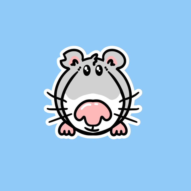 Mouse Cute Face Sticker, Animal Sticker, Happy Mouse, Vinyl Gloss Die ...