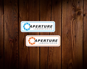 Aperture Laboratories Sticker, Portal Sticker, Aperture Laboratories Decal, Water Resistant Gloss Die-Cut, hydro flask stickers, portal 2