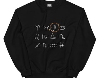 Gemini Zodiac Sign New Moon Crewneck