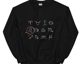 Leo Zodiac Sign New Moon Crewneck