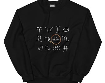 Libra Zodiac Sign New Moon Crewneck