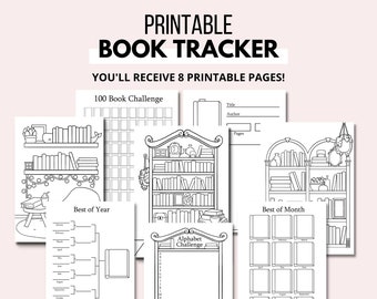 Book Tracker Printable Bundle - Printable Planner Insert Reading Log - Downloadable Printable PDF in US Letter, A4, and A5 Sizes