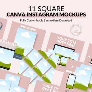 Instagram Square Mockup Templates for Coach & Course Creator Products, Lead Magnet Opt-Ins or eBooks, and Facebook and Instagram Ads