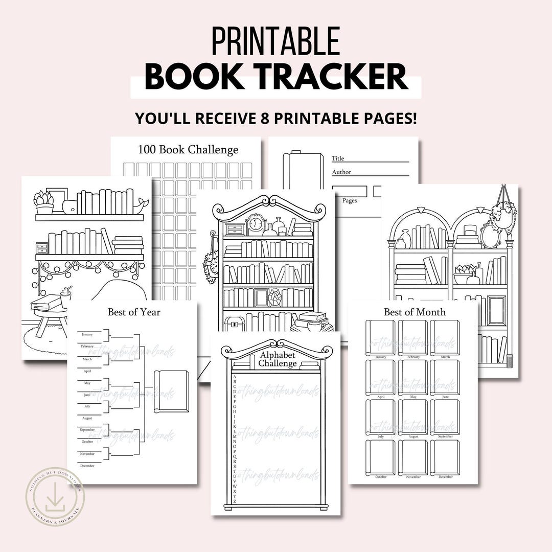 Book Tracker Printable Bundle - Printable Planner Insert Reading Log ...