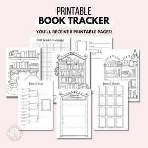 Paquete imprimible de seguimiento de libros: inserto de planificador imprimible, registro de lectura, PDF descargable e imprimible en tamaños Carta de EE. UU., A4 y A5