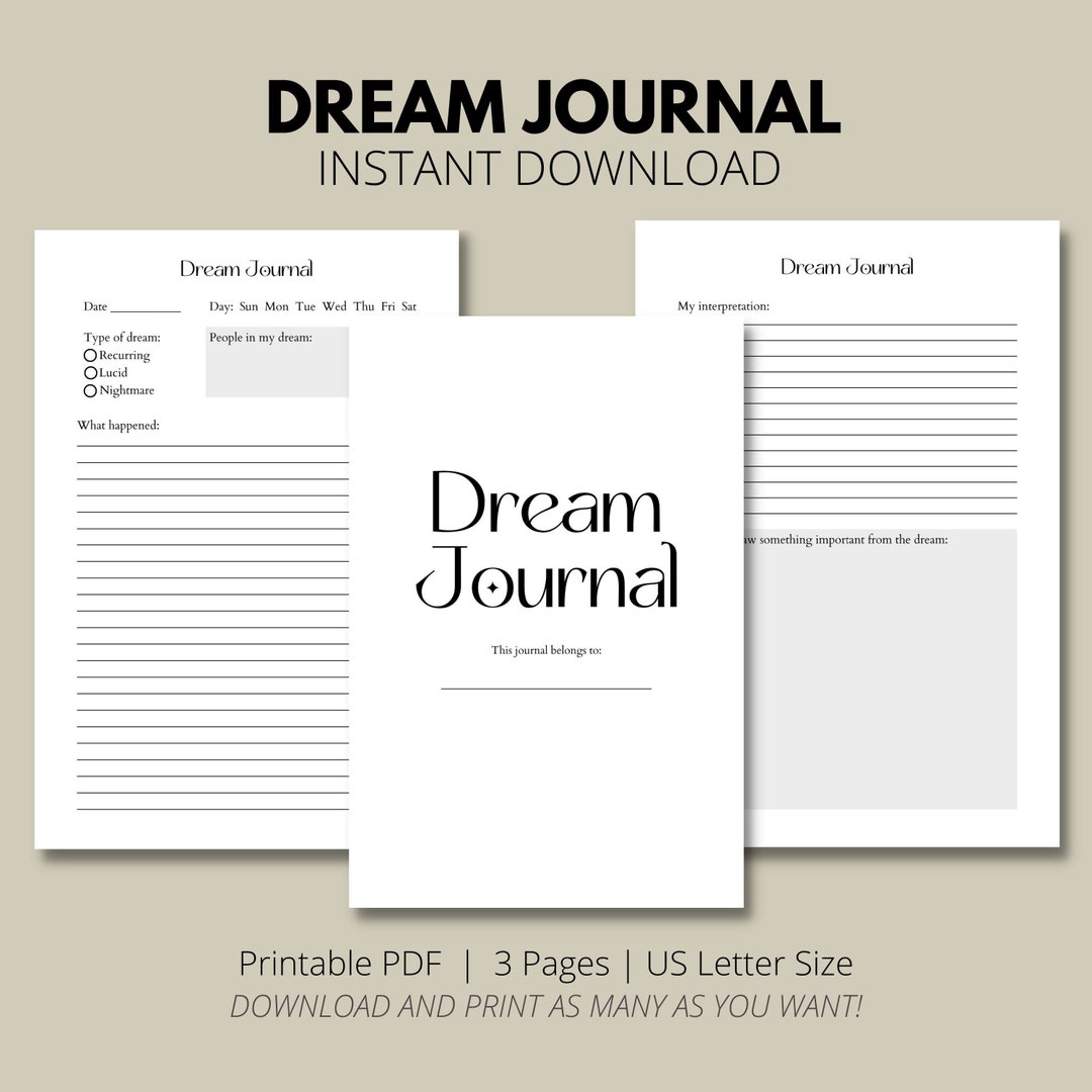 Dream Journal Printable PDF Pages - Etsy