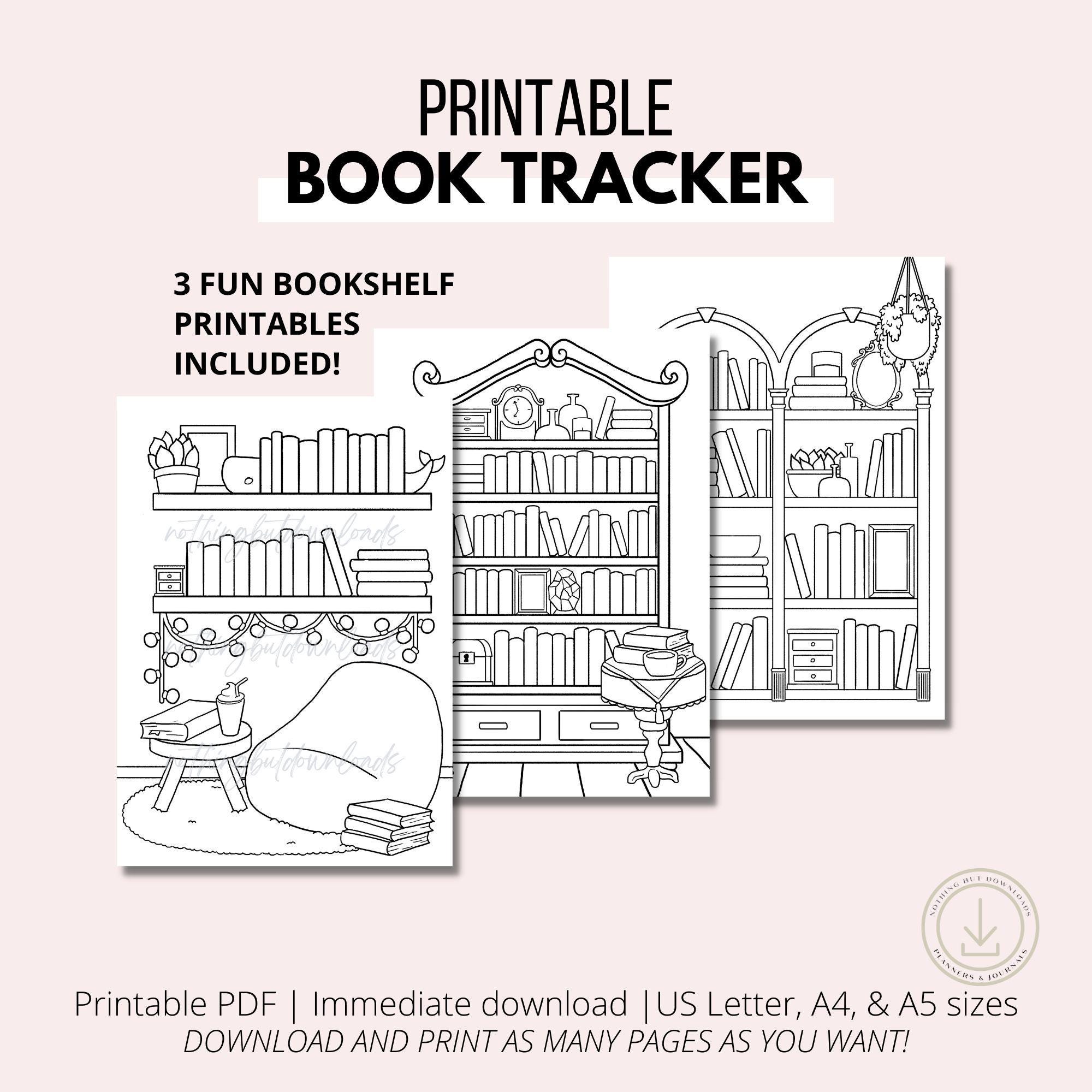 Book Tracker Printable Bundle - Printable Planner Insert Reading Log ...