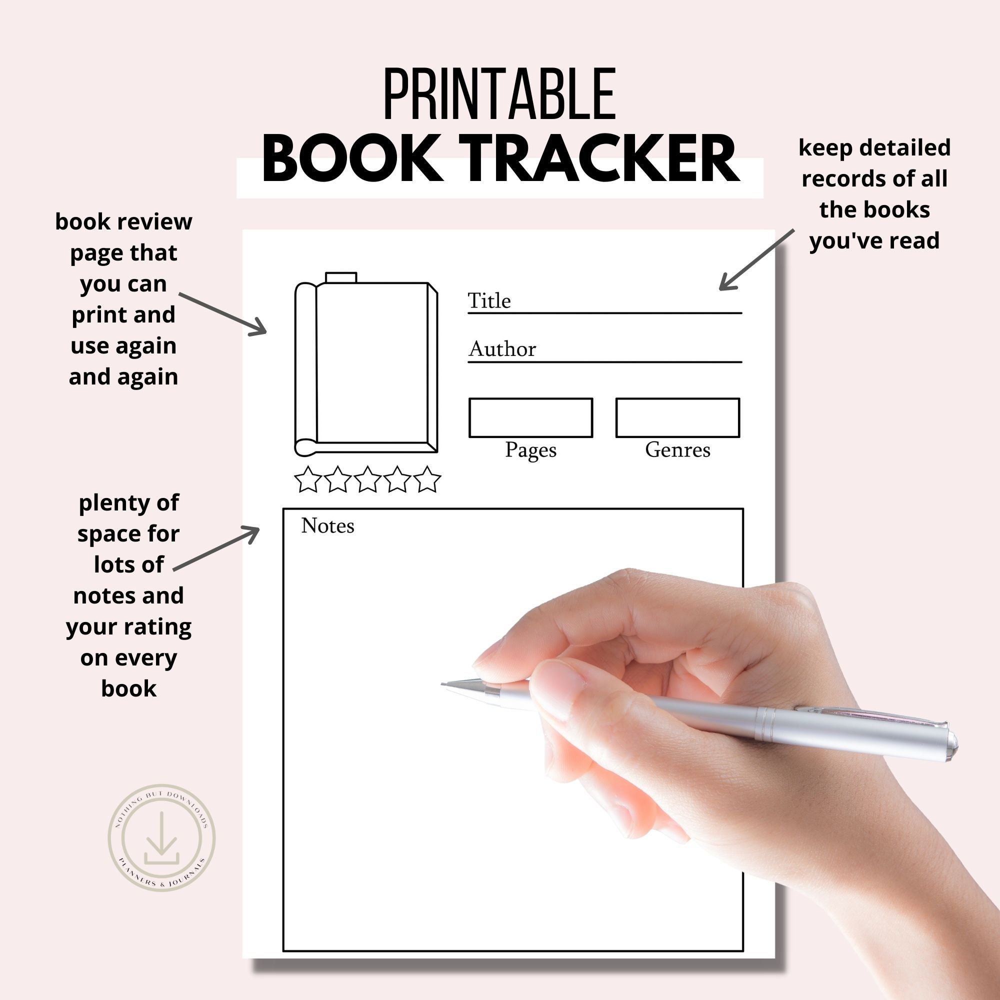 Book Tracker Printable Bundle Printable Planner Insert Etsy Book Tracker Printable Bundle Printable Planner Insert Etsy