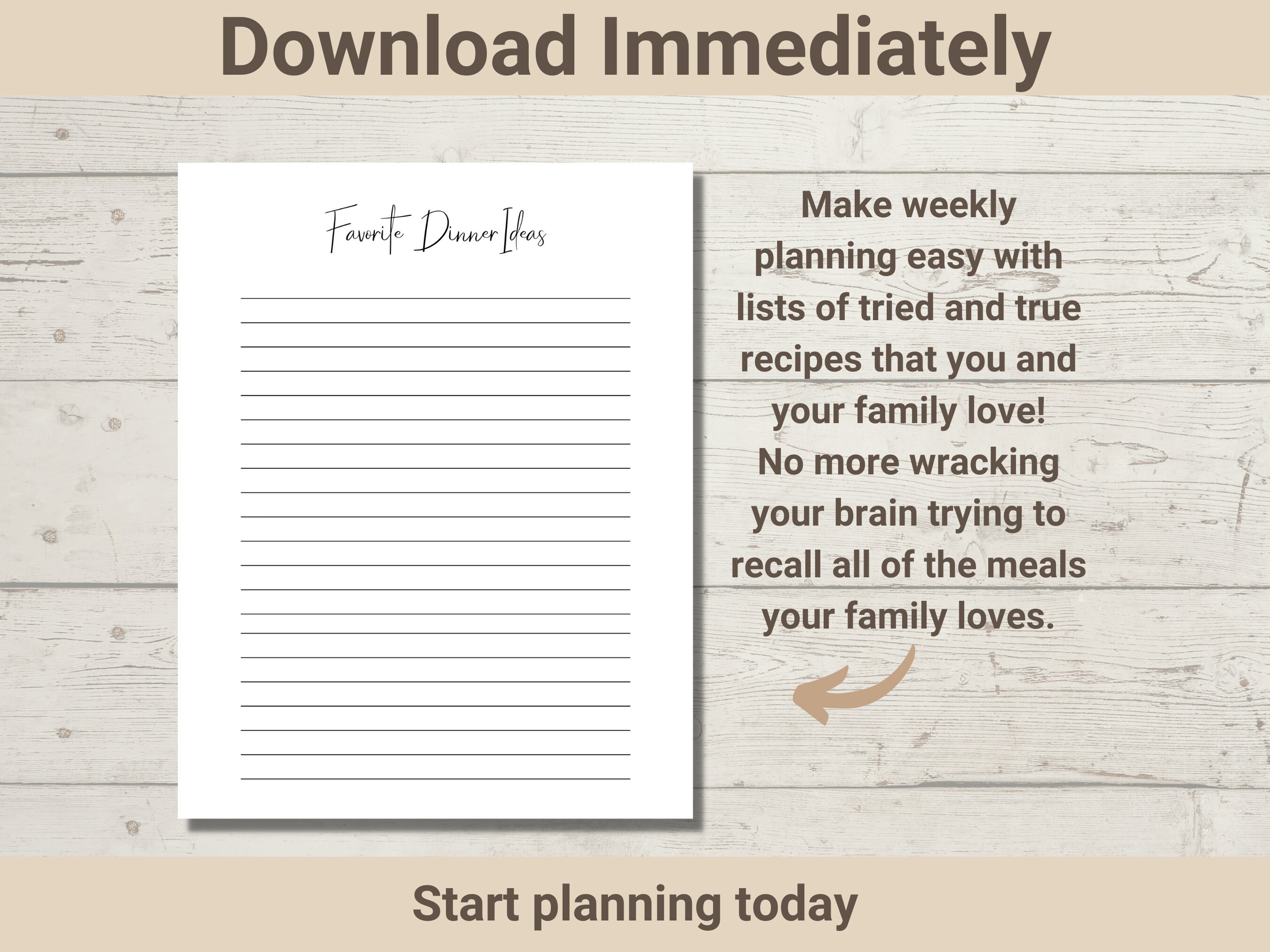 Printable Weekly Meal Planner - Etsy