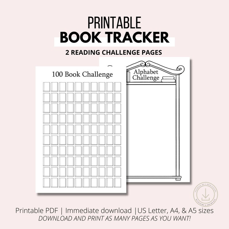 Book Tracker Printable Bundle Printable Planner Insert Reading Log ...