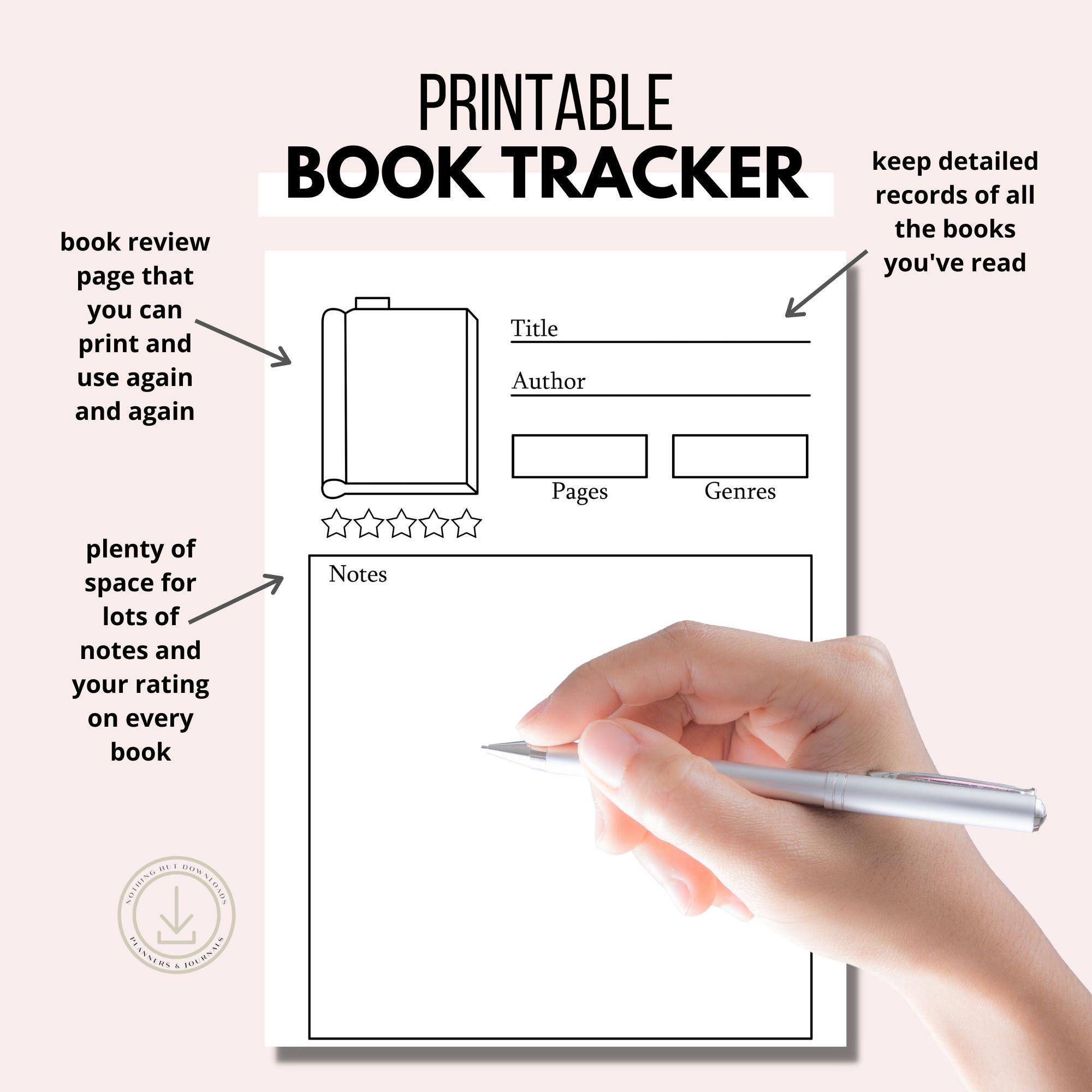 Book Tracker Printable Bundle - Printable Planner Insert Reading Log ...