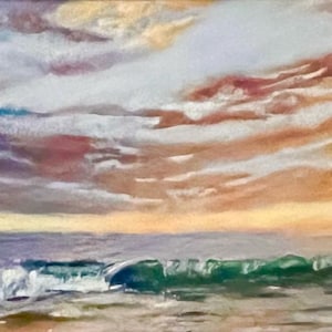 Dramatic Seascape, an original soft pastel painting by C.L. Russo