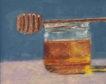 Honey Jar, an original soft pastel painting by C.L. Russo