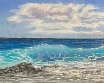 Blue Wave, an original soft pastel painting by C.L. Russo