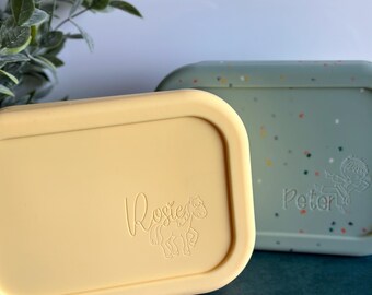 Personalized Lunch Box, Snackle Box school lunch box, Silicone Bento Box, snack Bento Box,