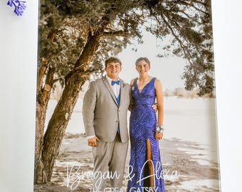 Personalized Prom Photo Frame | Engraved Acrylic Picture Frame | Prom Night Keepsake | Magnetic Clear Frame | Custom Prom Gift
