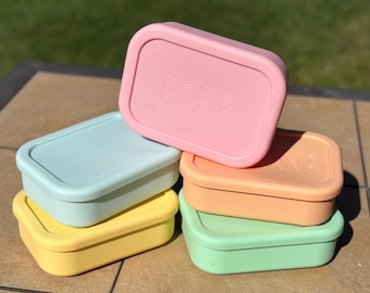 Personalized Lunch Box, Silicone Lunch Box school lunch box, Silicone Bento Box, Custom Bento Box,