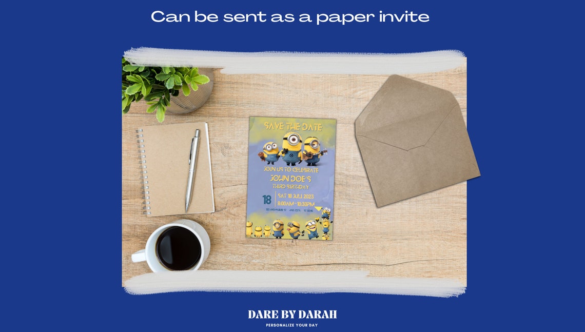 Minions Themed Editable Invitation - Etsy