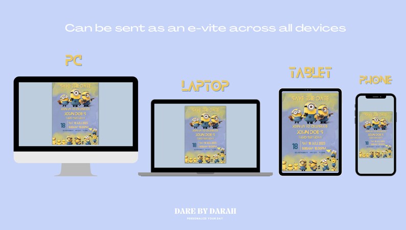 Minions Themed Editable Invitation - Etsy