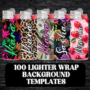 100 Editable Lighter Wrap Templates, Custom Lighter Label Bundle for Memorials, Parties & Small Business