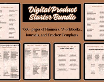 7500+ redigerbara planeringsmallar: PLR digitalt produktpaket