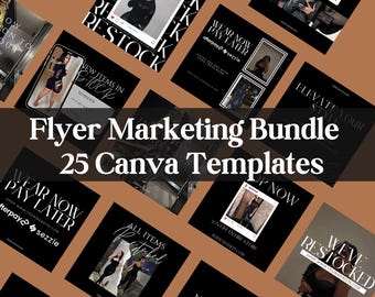 25 Social Media Marketing Flyer Bundle | Editable Canva Business Promotion Templates | Branding Templates