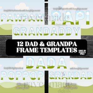 Dad collagebundel voor Vaderdag: inclusief vader, vader, opa, enz. 12 fotolijstsjablonen (digitale download)