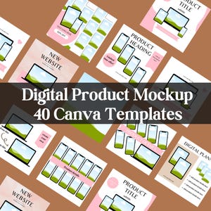 Canva Mockup Templates: 40 Digital Product Listing Designs (Digital Download)
