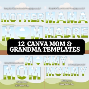 Mom & Grandma Foto Collage Canva Vorlagen | 10 bearbeitbare Ziehen und Ablegen-Designs für Mama, Mutter, Mama, Oma, Nana, etc. Muttertagsgeschenke