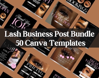 Lash Business Post Templates: 50 Editable  Lash Tech Flyer Canva Designs