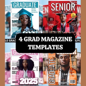 Graduation Magazine Cover Templates: DIY Senior Photo Keepsake | Grad Announcement (Canva Pro, Digital Download)