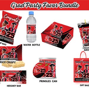 Senior Graduation Party Favor Template Bundle (Canva Pro, Digital Download)