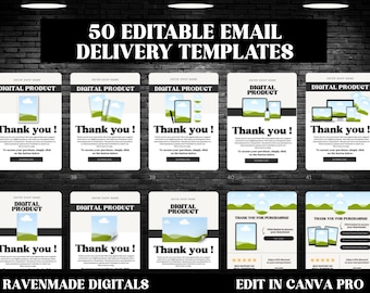 50 Email Delivery Templates: Editable Template, Download PDF Digital Seller Resources (Digital Download)