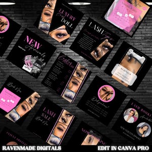 Lash Business Marketing Bundle, 40 Editable Social Media Templates & Lash Flyer Designs to Attract Clients image 2