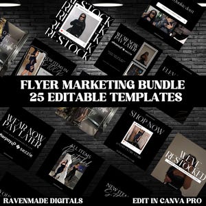 Social Media Marketing Flyer Templates Bundle, 25 Editable Business Promotion & Branding Designs Download