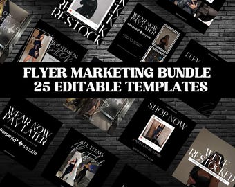 Social Media Marketing Flyer Templates Bundle, 25 Editable Business Promotion & Branding Designs Download