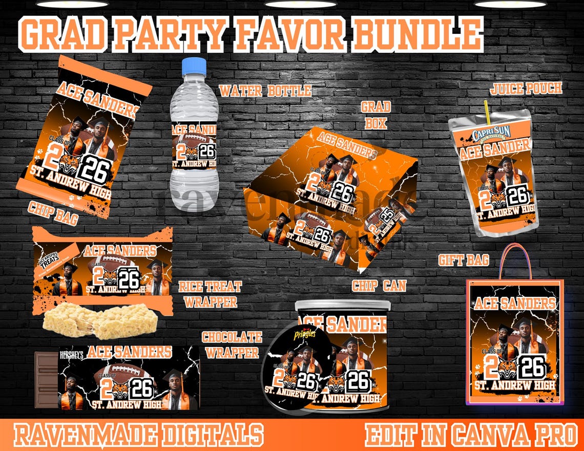 Senior Graduation Party Favor Bundle 2026 UPDATED, Editable Class of ...